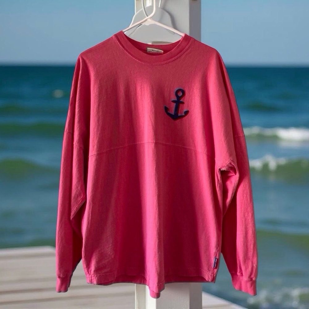 Spirit jersey - Anchored in the South Oversized Cotton Coastal Style Size M pink - Picture 3 of 12